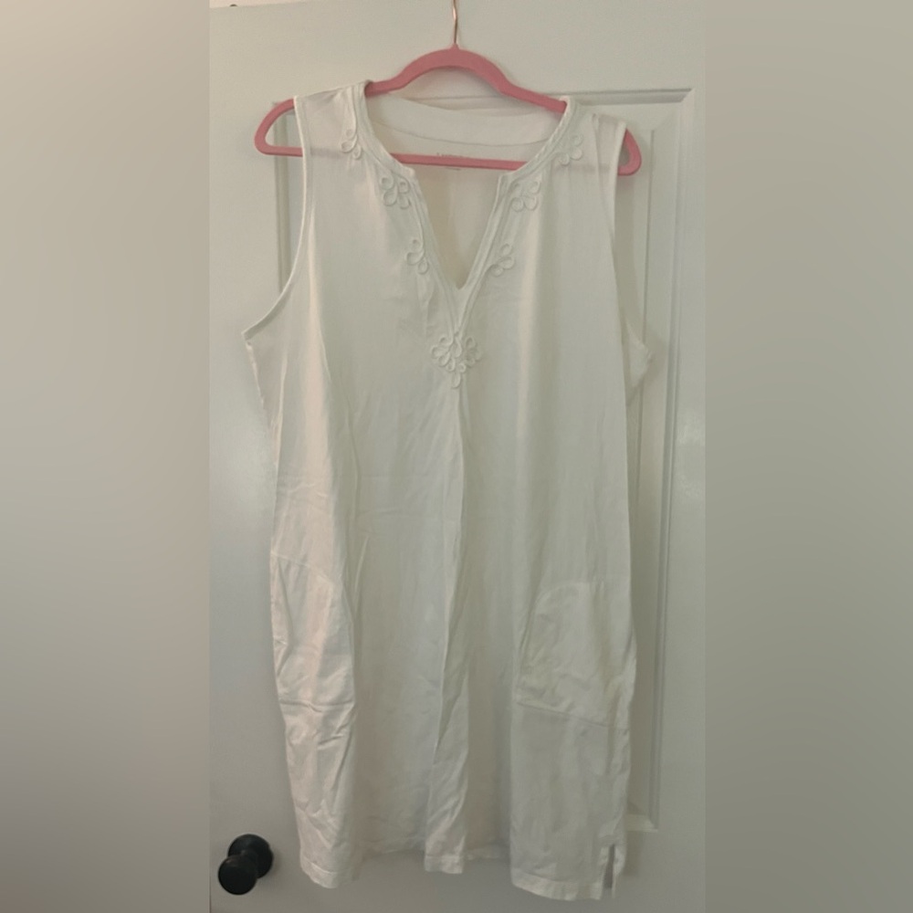 Lands' End White Sleeveless Coverup